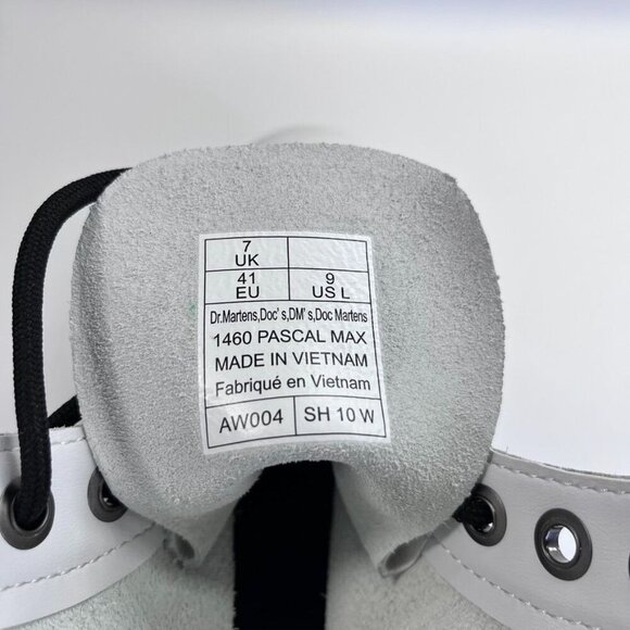 Dr Martens 1460 Pascal Max Optical White Pisa Leather Platform Boots Size US 9 - Picture 14 of 16